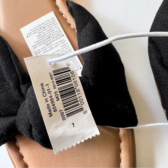 Old Navy Women’s Square Toe Black Jack Knotted Low Heel Flat Sandals Sz 7 - Picture 4 of 8